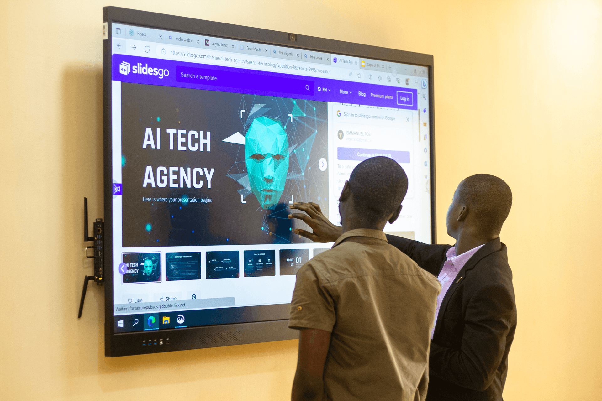 Students using technology for learning